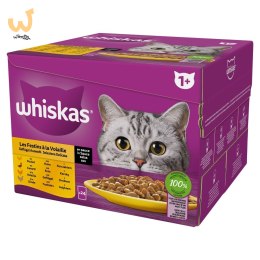 WHISKAS Kurczak kaczka drób indyk w sosie 24x85g
