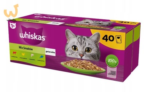 WHISKAS Mix smaków w galaretce - mokra karma dla kota - 40x85 g WHISKAS Mix smaków w galaretce - mokra karma dla kota - 40x85 g