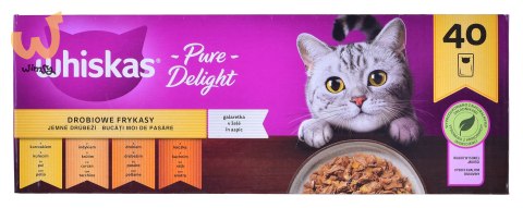 WHISKAS Pure Delight Drobiowe Frykasy w galaretce - mokra karma dla kota - 40 x 85g WHISKAS Pure Delight Drobiowe Frykasy w galaretce - mokra karma dla kota - 40 x 85g