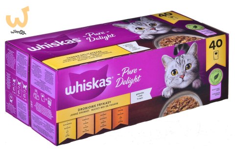 WHISKAS Pure Delight Drobiowe Frykasy w galaretce - mokra karma dla kota - 40 x 85g WHISKAS Pure Delight Drobiowe Frykasy w galaretce - mokra karma dla kota - 40 x 85g
