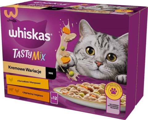 WHISKAS Tasty Mix Kremowe wariacje w sosie - mokra karma dla kota - saszetka -12x85 g WHISKAS Tasty Mix Kremowe wariacje w sosie - mokra karma dla kota - saszetka -12x85 g