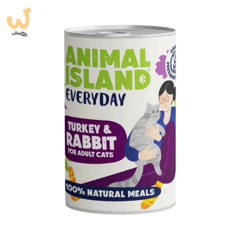 ANIMAL ISLAND Indyk i królik - Karma mokra dla kotów - 400g