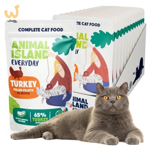 ANIMAL ISLAND Indyk w filecie - Karma mokra dla kotów - 12x85g ANIMAL ISLAND Indyk w filecie - Karma mokra dla kotów - 12x85g