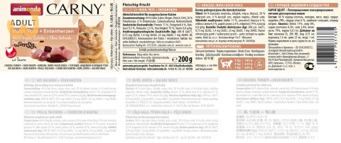 ANIMONDA Carny Adult kurczak, indyk, kacze serca - mokra karma dla kota - 200g ANIMONDA Carny Adult kurczak, indyk, kacze serca - mokra karma dla kota - 200g