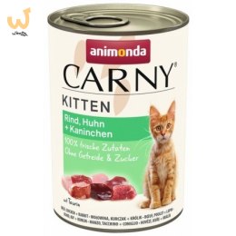 ANIMONDA Carny Kitten wołowina, kurczak i królik - mokra karma dla kociąt - 400 g