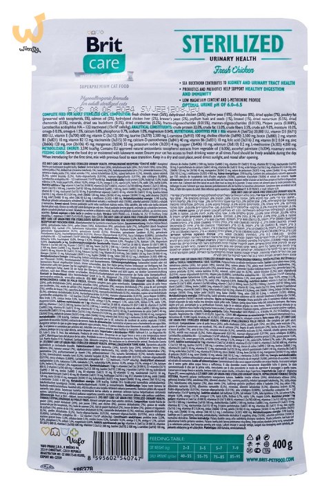 Brit Care Cat Grain-Free Sterilized Urinary - sucha karma dla kota - 400 g Brit Care Cat Grain-Free Sterilized Urinary - sucha karma dla kota - 400 g