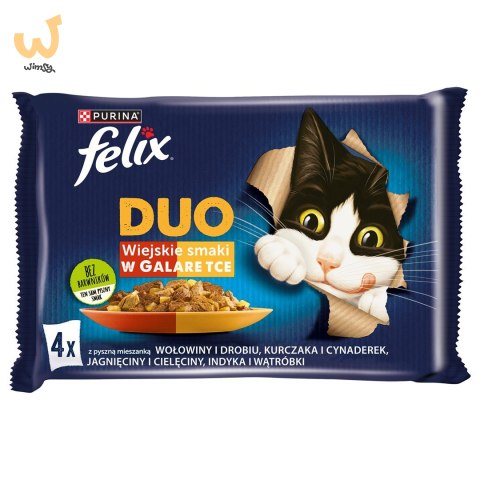 FELIX Fantastic Duo Mięso - mokra karma dla kota - 4x85g FELIX Fantastic Duo Mięso - mokra karma dla kota - 4x85g