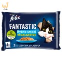 FELIX Fantastic Łosoś w galaretce + Gładzica w galaretce - saszetki dla kota - 4x85g