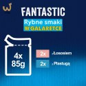 FELIX Fantastic Łosoś w galaretce + Gładzica w galaretce - saszetki dla kota - 4x85g