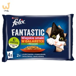 FELIX Fantastic Mięso z warzywami - mokra karma dla kota - 4x85g