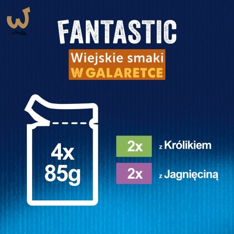 FELIX Fantastic królik, Jagnięcina - mokra karma dla kota - 4x85g FELIX Fantastic królik, Jagnięcina - mokra karma dla kota - 4x85g
