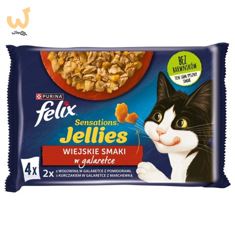 FELIX Sensations wołowina, kurczak - mokra karma dla kota - 4x 85g FELIX Sensations wołowina, kurczak - mokra karma dla kota - 4x 85g