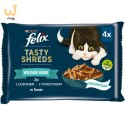 FELIX Tasty Shreds z łososiem i tuńczykiem - mokra karma dla kota - 4x 80g