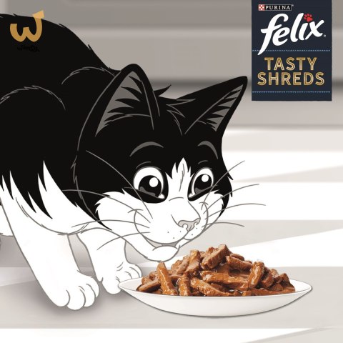 FELIX Tasty Shreds z łososiem i tuńczykiem - mokra karma dla kota - 4x 80g FELIX Tasty Shreds z łososiem i tuńczykiem - mokra karma dla kota - 4x 80g