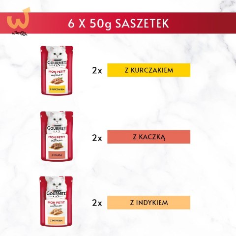 GOURMET Mon Petit Mix Drobiowy - mokra karma dla kota - 6x50 g GOURMET Mon Petit Mix Drobiowy - mokra karma dla kota - 6x50 g