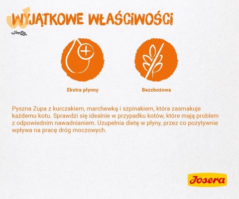 JOSERA Zupa kurczak z marchwią i szpinakiem - mokra karma dla kota - 70 g JOSERA Zupa kurczak z marchwią i szpinakiem - mokra karma dla kota - 70 g