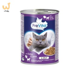 PREVITAL - Z jagnięciną i indykiem w galaretce - Pełnoporcjowa karma dla dorosłych kotów - 0.415g