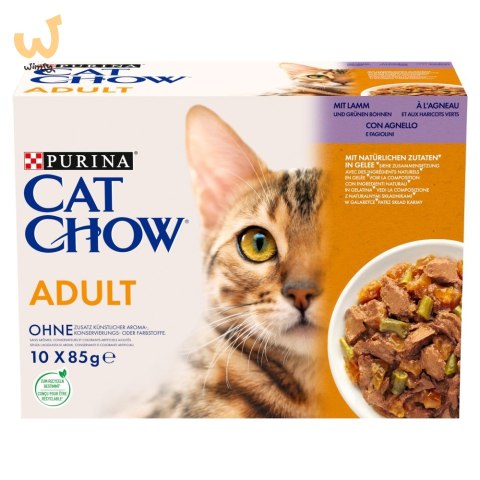 PURINA Cat Chow Jagnięcina, zielona fasolka - mokra karma dla kota - 10x85 g PURINA Cat Chow Jagnięcina, zielona fasolka - mokra karma dla kota - 10x85 g