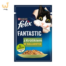 PURINA Felix Fantastic: królik - mokra karma dla kota - 85 g