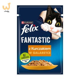 PURINA Felix Fantastic: kurczak - mokra karma dla kota - 85 g