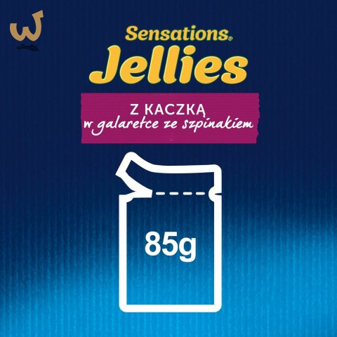PURINA Felix Sensations Jellies z kaczką w galaretce ze szpinakiem - mokra karma dla kota - saszetka 85 g PURINA Felix Sensations Jellies z kaczką w galaretce ze szpinakiem - mokra karma dla kota - saszetka 85 g