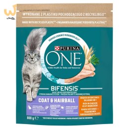 PURINA One Bifensis Coat & Hairball Kurczak - sucha karma dla kota - 800 g