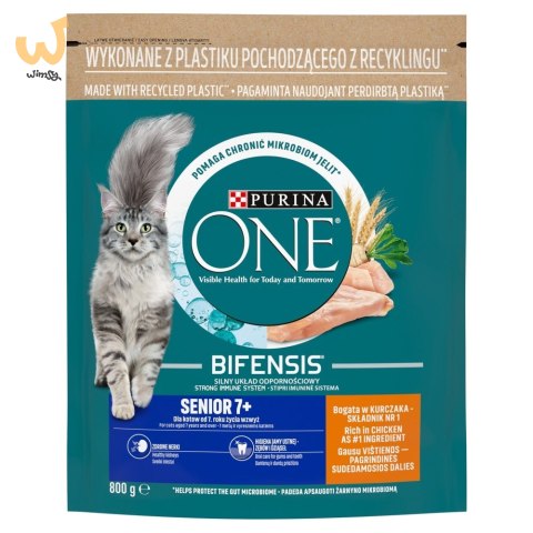 PURINA One Bifensis Senior 7+ Bogata w Kurczaka i Pełne Ziarna - sucha karma dla kota - 800 g PURINA One Bifensis Senior 7+ Bogata w Kurczaka i Pełne Ziarna - sucha karma dla kota - 800 g