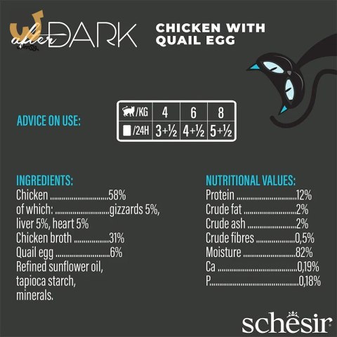SCHESIR AFTER DARK FILLETS Kurczak z QUAIL EGG 80g SCHESIR AFTER DARK FILLETS Kurczak z QUAIL EGG 80g