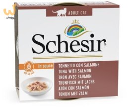 SCHESIR Adult IN SAUCE Tuńczykiem z łososiem w sosie 70g
