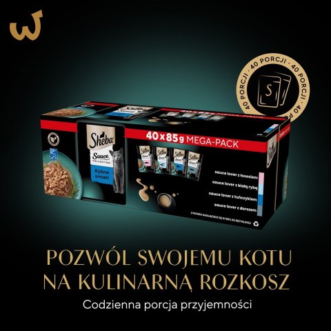 SHEBA Sauce Collection Mix Smaków rybnych w sosie - Mokra karma dla kota - 40x85g SHEBA Sauce Collection Mix Smaków rybnych w sosie - Mokra karma dla kota - 40x85g