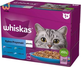 Whiskas Rybne Przysmaki w galaretce Adult - mokra karma dla kota - saszetka - 12x85 g