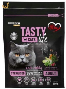 BIOFEED TASTY CATS LIFE STERILISED WITH RABBIT 600G