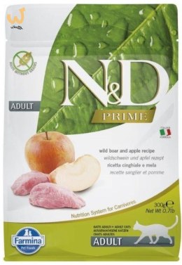 FARMINA N&D Prime Cat Boar and Apple Adult - sucha karma dla kota - 300 g