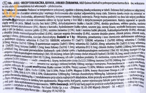 FARMINA N&D Quinoa Hairball - sucha karma dla kota - 1.5 kg FARMINA N&D Quinoa Hairball - sucha karma dla kota - 1.5 kg