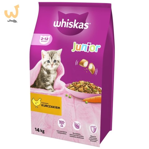 WHISKAS Junior z kurczakiem - sucha karma dla kota - 14 kg WHISKAS Junior z kurczakiem - sucha karma dla kota - 14 kg