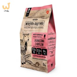 Wiejska Zagroda Jagnięcina z krylem dla kotów 5kg