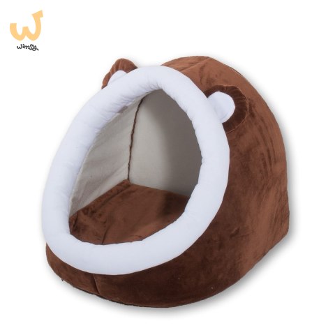 GO GIFT Budka z uszami dla kota - brązowo-biały - 40x45x34 cm GO GIFT Budka z uszami dla kota - brązowo-biały - 40x45x34 cm