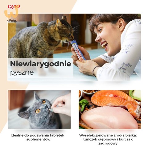 INABA CAT CHURU VARIETIES tuńczyk - przysmak dla kota 40x14 g INABA CAT CHURU VARIETIES tuńczyk - przysmak dla kota 40x14 g
