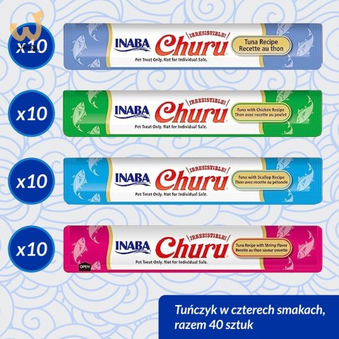 INABA CAT CHURU VARIETIES tuńczyk - przysmak dla kota 40x14 g INABA CAT CHURU VARIETIES tuńczyk - przysmak dla kota 40x14 g