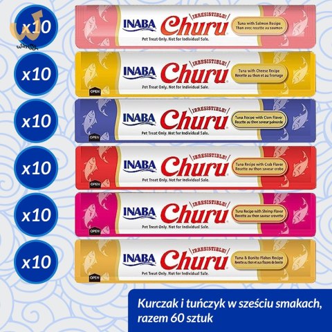 INABA CAT CHURU VARIETIES tuńczyk - przysmak dla kota 60 x 14 g INABA CAT CHURU VARIETIES tuńczyk - przysmak dla kota 60 x 14 g