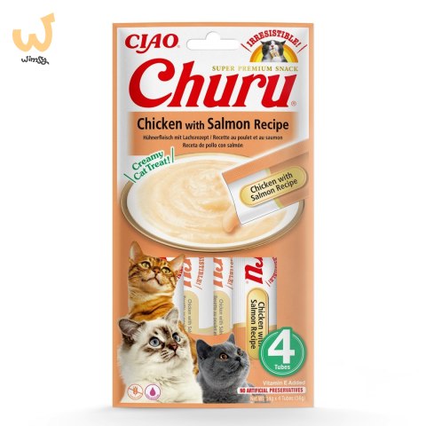 INABA Churu Kurczak z łososiem - przysmak dla kota - 4x14 g INABA Churu Kurczak z łososiem - przysmak dla kota - 4x14 g