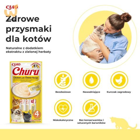 INABA Churu Kurczak z serem - przysmak dla kota - 4x14 g INABA Churu Kurczak z serem - przysmak dla kota - 4x14 g