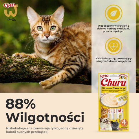 INABA Churu Kurczak z serem - przysmak dla kota - 4x14 g INABA Churu Kurczak z serem - przysmak dla kota - 4x14 g
