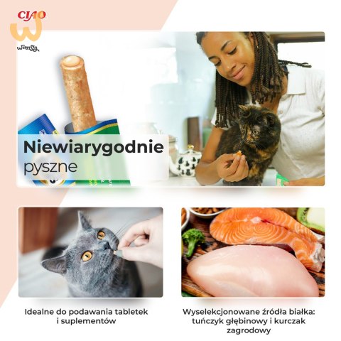 INABA Churu Rolls Tuńczyk z przegrzebkami - przysmak dla kota - 4x10 g INABA Churu Rolls Tuńczyk z przegrzebkami - przysmak dla kota - 4x10 g