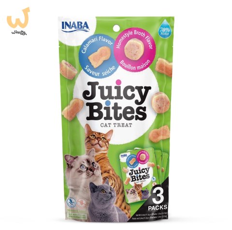 INABA Juicy Bites O smaku domowego bulionu i kalmara - przysmak dla kota - 3x11,3 g INABA Juicy Bites O smaku domowego bulionu i kalmara - przysmak dla kota - 3x11,3 g
