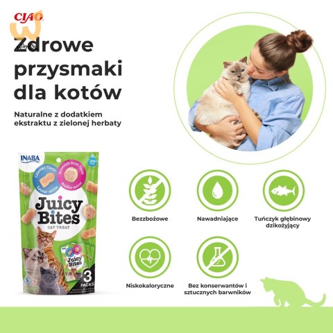 INABA Juicy Bites O smaku domowego bulionu i kalmara - przysmak dla kota - 3x11,3 g INABA Juicy Bites O smaku domowego bulionu i kalmara - przysmak dla kota - 3x11,3 g