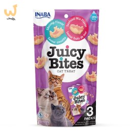 INABA Juicy Bites O smaku krewetek i owoców morza - przysmak dla kota - 3x11,3 g
