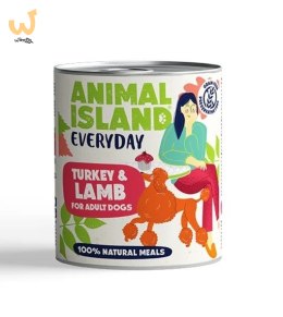 ANIMAL ISLAND Indyk i jagnięcina - Karma mokra dla psów - 800g