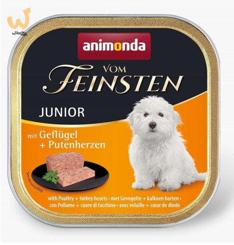 ANIMONDA Vom Feinsten Junior drób i serca indyka - mokra karma dla szczeniąt - 150g ANIMONDA Vom Feinsten Junior drób i serca indyka - mokra karma dla szczeniąt - 150g