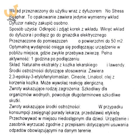 BEAPHAR No Stress - wkład do aromatyzera behawioralnego dla kotów - 30ml BEAPHAR No Stress - wkład do aromatyzera behawioralnego dla kotów - 30ml